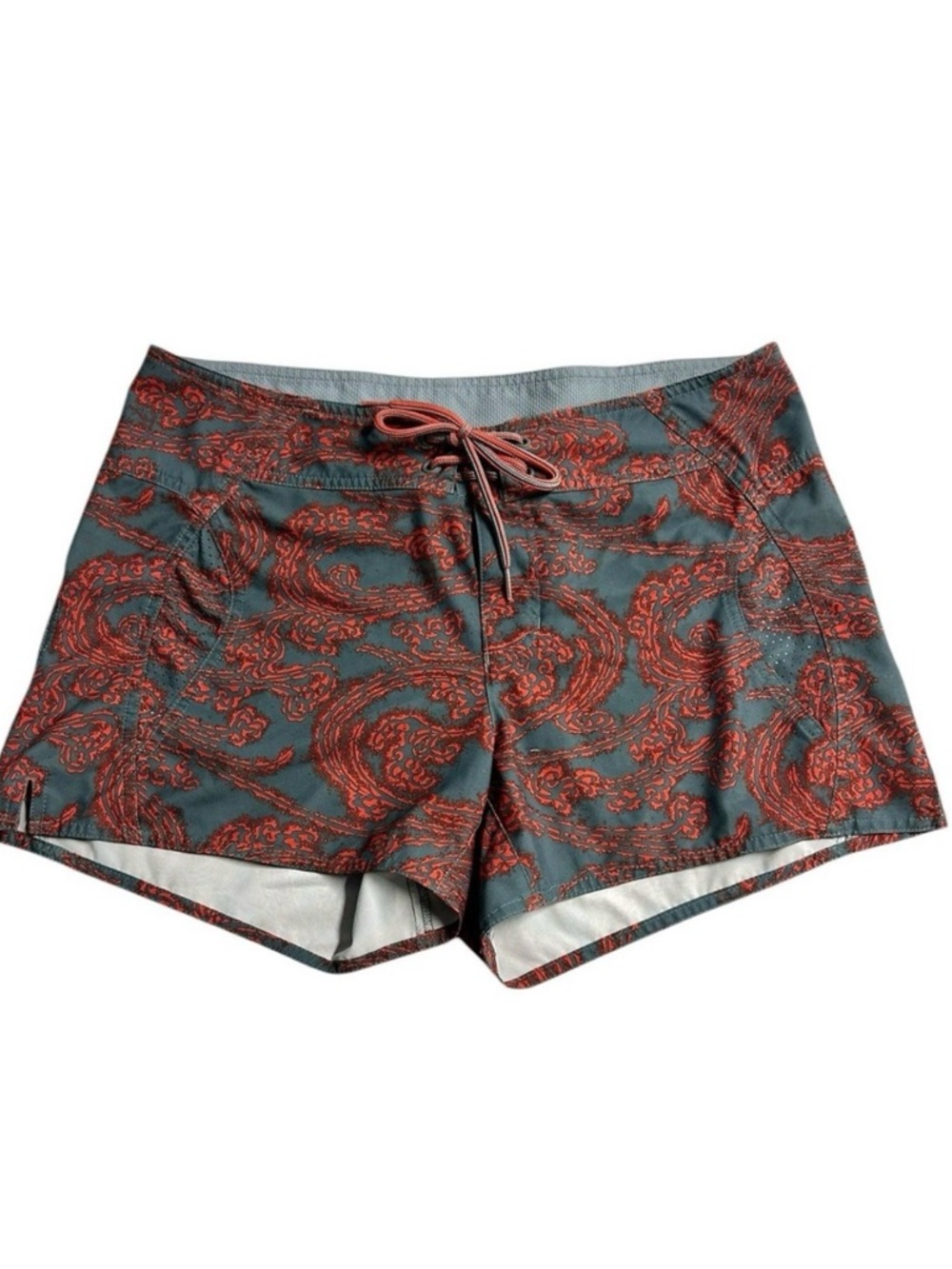 Columbia Women's Drainmaker Shorts Metal Windy Waters Omni Shade Beach Size 12